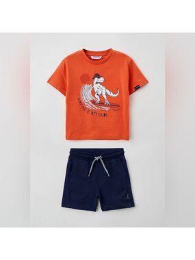 Size 8 Girls Mayoral Orange and Navy Kids Matching Set